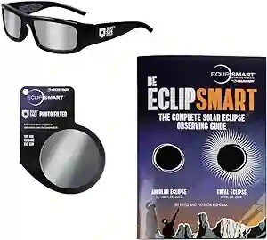 7. Celestron – 3-Pc EclipSmart Safe Solar Observing & Imaging Kit – Meets ISO 12312-2:2015(E) Standards – Premium Solar Safe Filter Technology – Includes Eclipse Glasses + Photo Filter + Eclipse Book